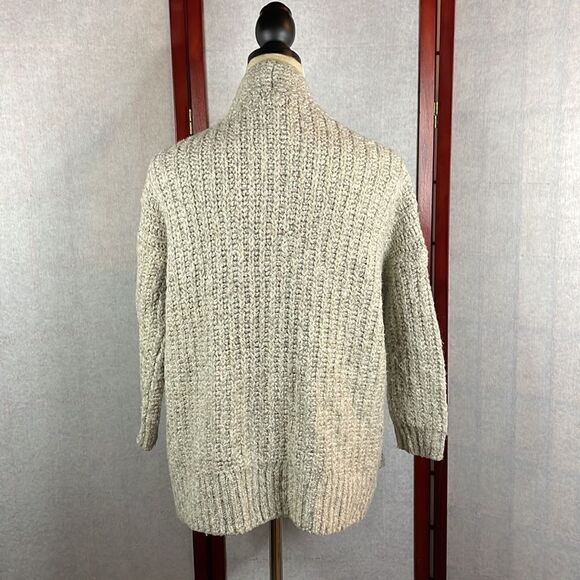 Primark Grey Chunky Knit Open Cardigan Sweater with 3/4 Sleeves (Size: XS) - Picture 4 of 16